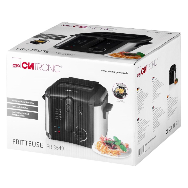 Clatronic FR 3649 Single 2.5 L 1600 W Black Clatronic FR 3649 Single 2.5 L 1600 W Black