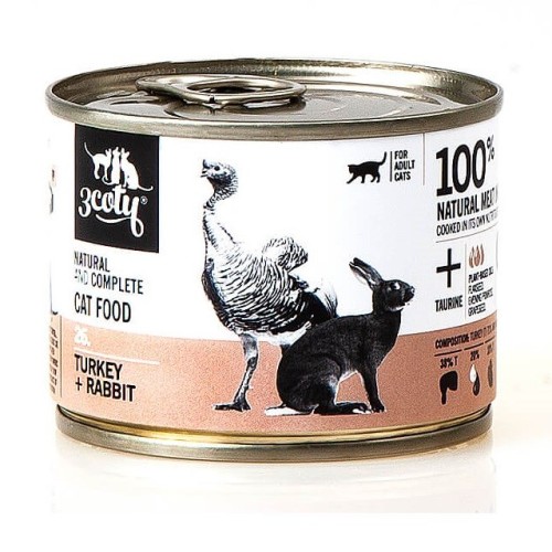 3COTY 26. Turkey and rabbit - wet cat food - 180g