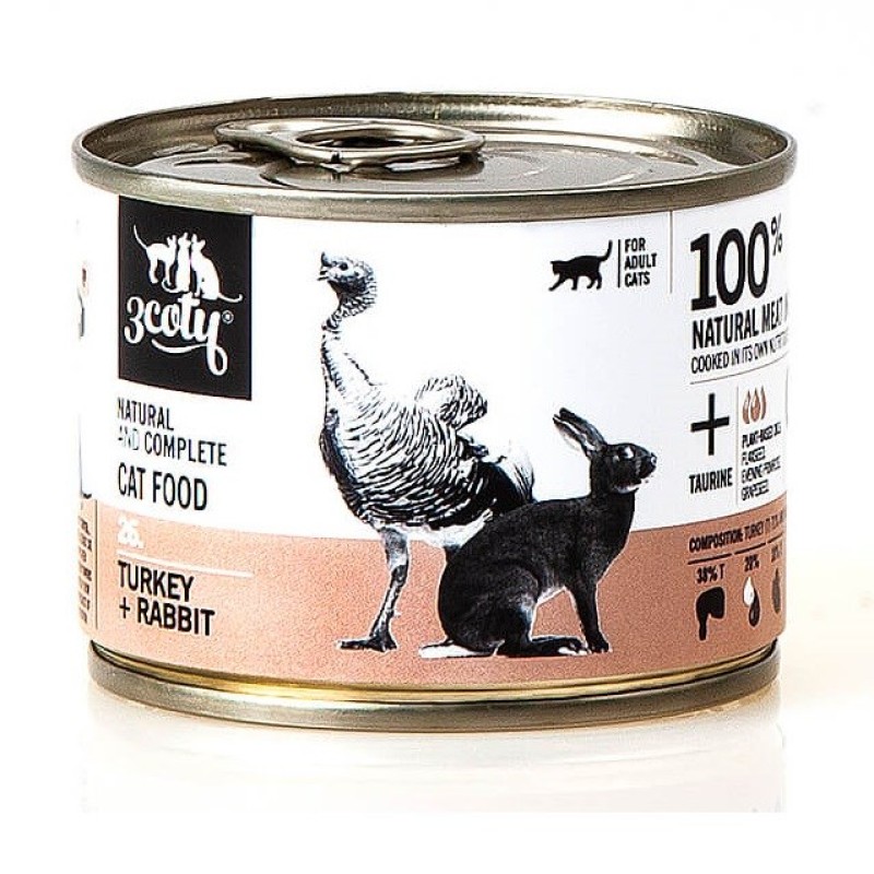 3Coty TURKEY + CHICKEN for Adult cats 180g