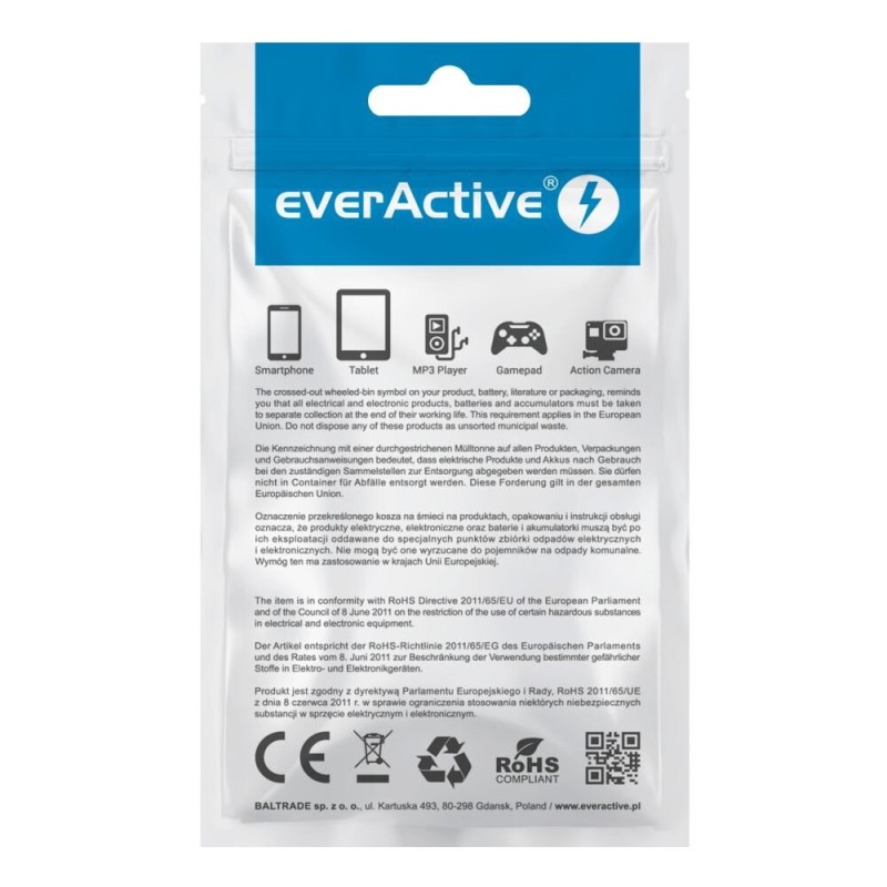 everActive cable USB Lightning 1m - White, silicone, quick charge, 2,4A - CBS-1IW everActive cable USB Lightning 1m - White, silicone, quick charge, 2,4A - CBS-1IW