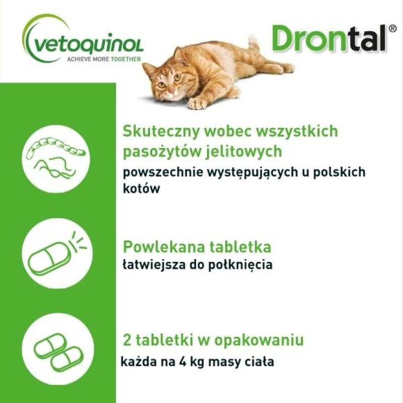VETOQUINOL Drontal - anti-parasite tablets for cats - 2 pcs.