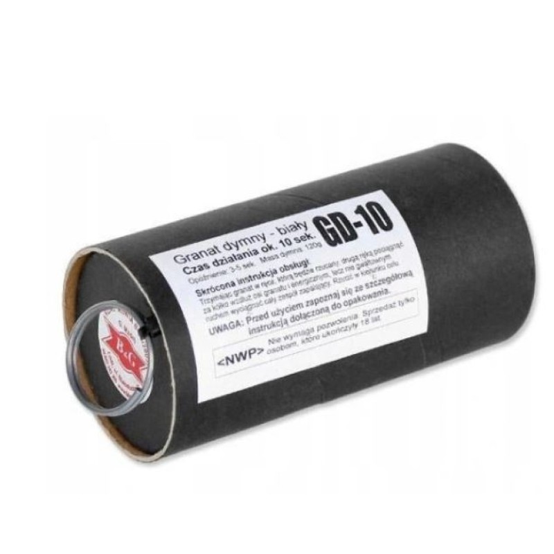 B&G GD-10 Smoke White Smoke Grenade for Airsoft Training B&G GD-10 Smoke White Smoke Grenade for Airsoft Training