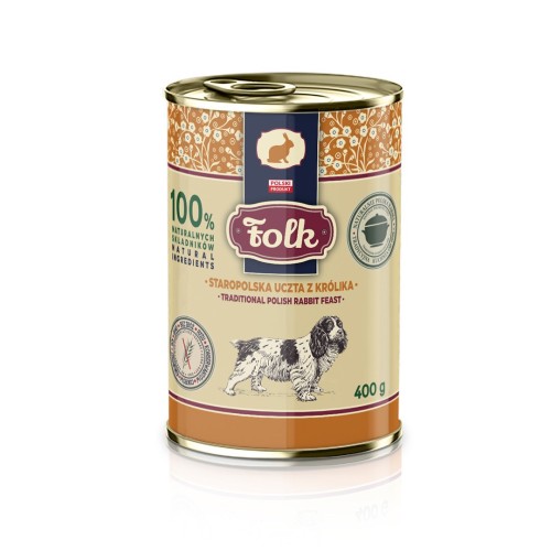 FOLK Traditional polish rabbit feast - wet dog food - 400g FOLK Traditional polish rabbit feast - wet dog food - 400g