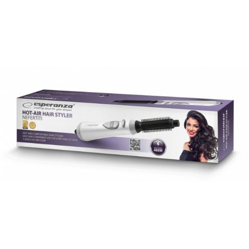 Esperanza EBL001W hair styling tool Hot air brush Warm Black,White 1.6 m 400 W Esperanza EBL001W hair styling tool Hot air brush Warm Black,White 1.6 m 400 W