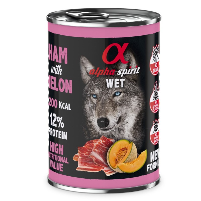 ALPHA SPIRIT WET Ham with Melon – Wet Dog Food – 400 g ALPHA SPIRIT WET Ham with Melon – Wet Dog Food – 400 g