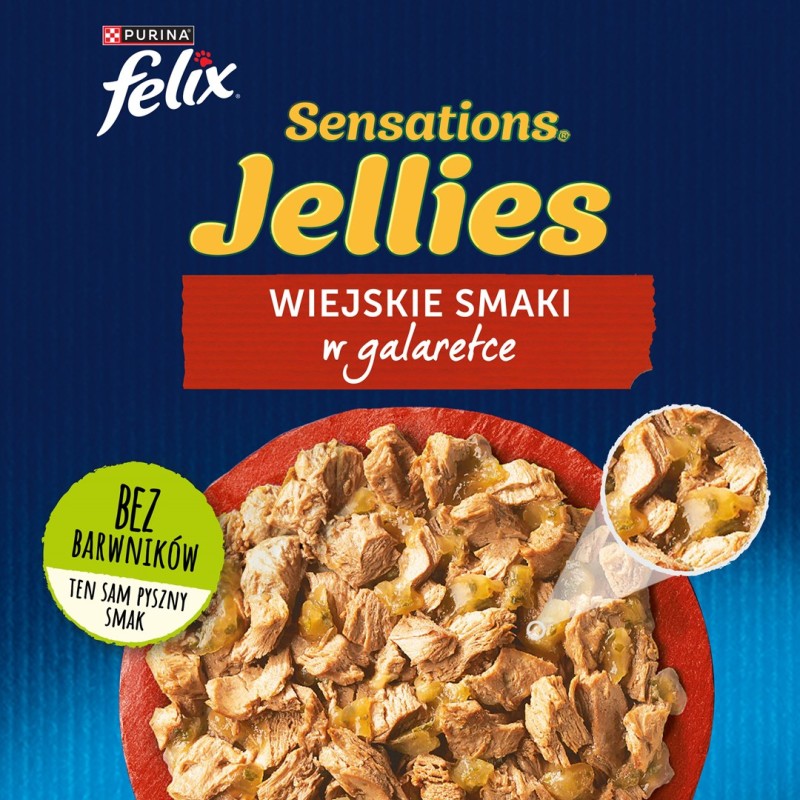 Purina Felix Sensations Mix Turkey, Mackerel, Lamb, Herring - Wet Cat Food - 12x85 g Purina Felix Sensations Mix Turkey, Mackerel, Lamb, Herring - Wet Cat Food - 12x85 g