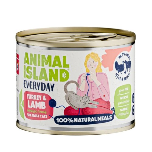 ANIMAL ISLAND Everyday Turkey and lamb - wet cat food - 200g ANIMAL ISLAND Everyday Turkey and lamb - wet cat food - 200g