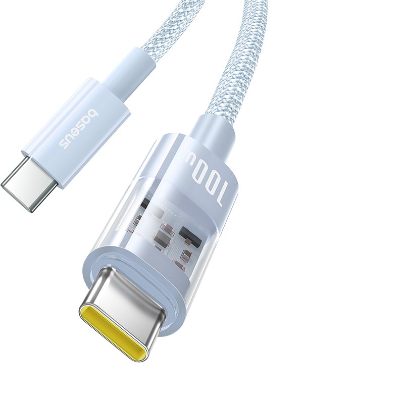 Baseus Gem USB C to USB C fast charging cable 2 m 100 W Blue Baseus Gem USB C to USB C fast charging cable 2 m 100 W Blue