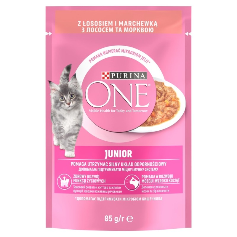 PURINA ONE JUNIOR łosoś/marchew 85g