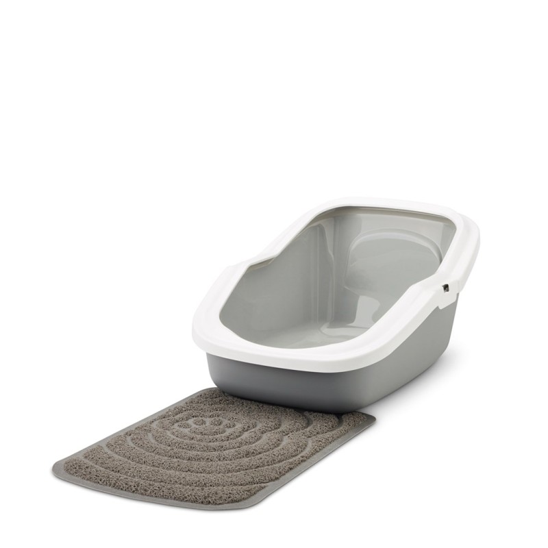 SAVIC ASEO Grey with White Rim - Open Cat Litter Tray - 56x39x27.5 cm - 1 pc. SAVIC ASEO Grey with White Rim - Open Cat Litter Tray - 56x39x27.5 cm - 1 pc.