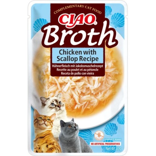 INABA Ciao Broth Chicken & Scallop - cat treats - 40g INABA Ciao Broth Chicken & Scallop - cat treats - 40g