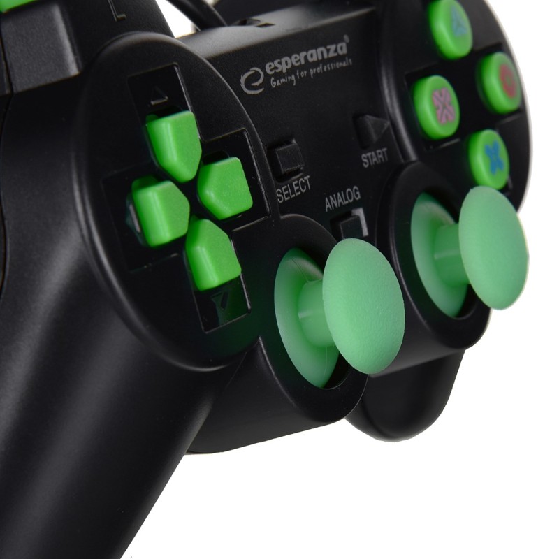 Esperanza EGG107G Gaming Controller Gamepad PC,Playstation 3 Analogue / Digital USB 2.0 Black/Green Esperanza EGG107G Gaming Controller Gamepad PC,Playstation 3 Analogue / Digital USB 2.0 Black/Green