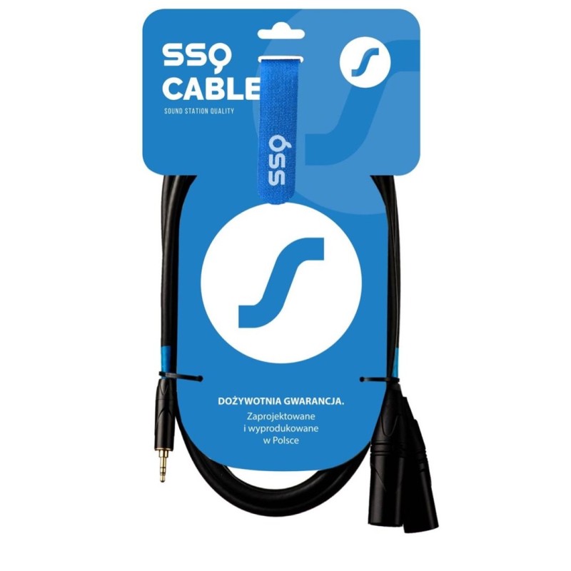 SSQ MIXLR3 - Cable Jack Stereo 3,5 mm - 2x XLR 3 m SSQ MIXLR3 - Cable Jack Stereo 3,5 mm - 2x XLR 3 m