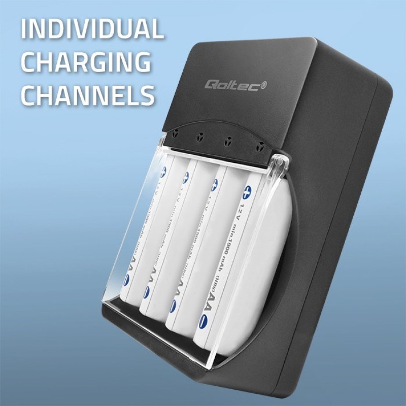Qoltec 50653 Battery Charger for Ni-MH type R03/AAA R6/AA Qoltec 50653 Battery Charger for Ni-MH type R03/AAA R6/AA