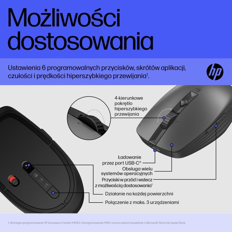 HP 715 Rechargeable Multi-Device Mouse HP 715 Rechargeable Multi-Device Mouse