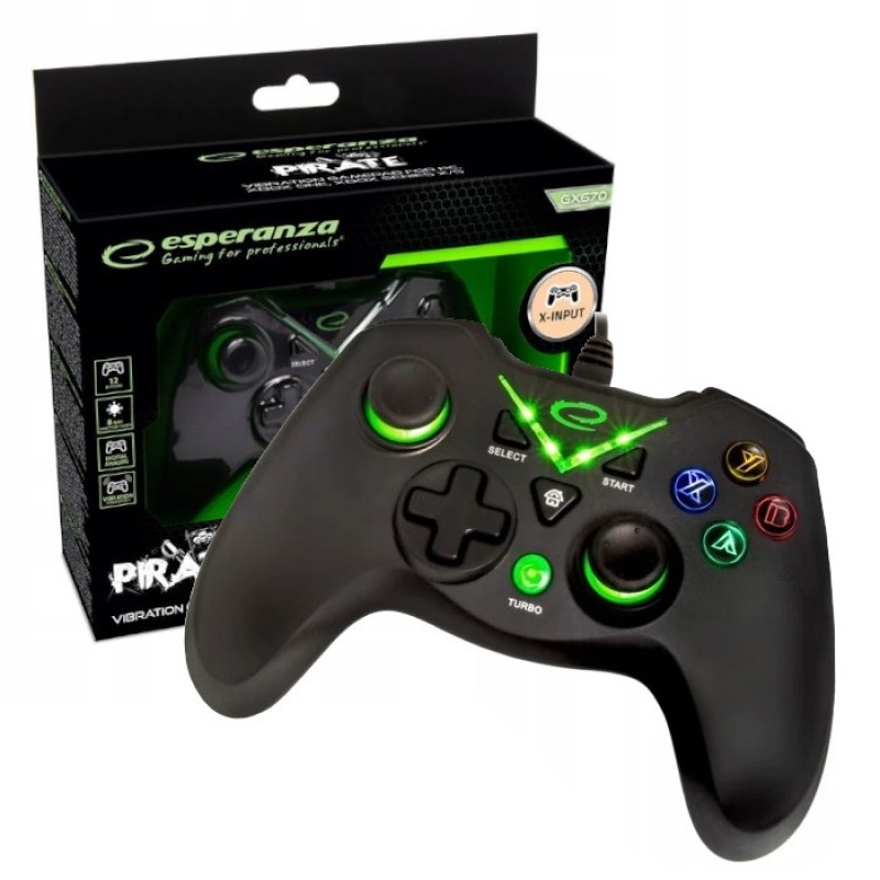 Esperanza EGG114K Game Controller Gamepad PC/XBOX ONE/XBOX SERIES X/S USB 2.0 Black Esperanza EGG114K Game Controller Gamepad PC/XBOX ONE/XBOX SERIES X/S USB 2.0 Black