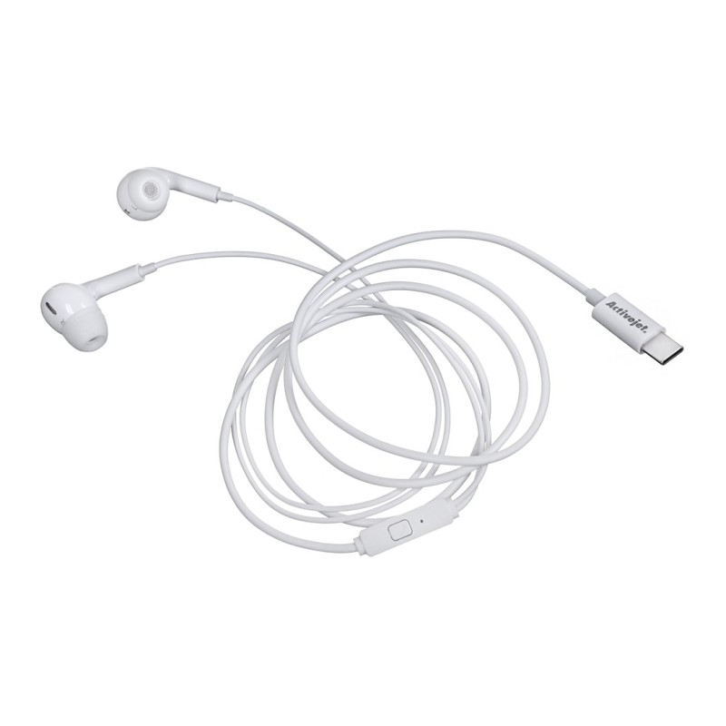 Activejet Wired Headphones Type C White