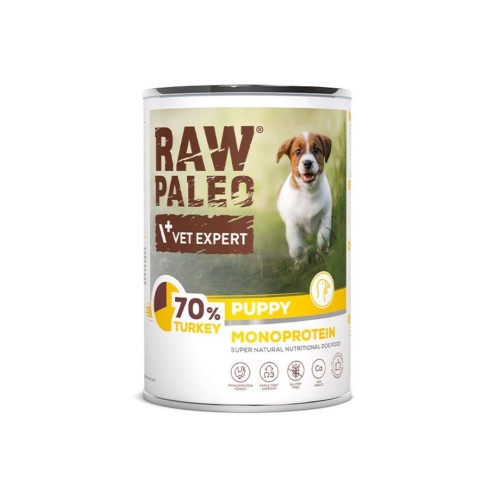 RAW PALEO Puppy Monoprotein Turkey - wet food for puppies - 400 g RAW PALEO Puppy Monoprotein Turkey - wet food for puppies - 400 g