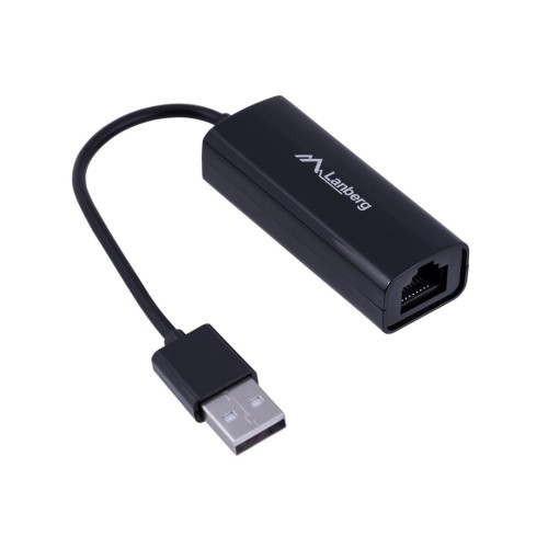 Lanberg NC-0100-01 cable interface/gender adapter USB-A RJ-45 Black