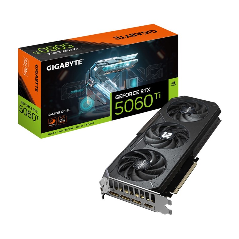 GIGABYTE GeForce RTX 5060 Ti GAMING OC 8G Graphics Card - 8GB GDDR7, 128bit, PCI-E 5.0, 2647MHz Core Clock, 3 x DisplayPort, 1 x HDMI, GV-N506TGAMING OC-8GD GIGABYTE GeForce RTX 5060 Ti GAMING OC 8G Graphics Card - 8GB GDDR7, 128bit, PCI-E 5.0, 2647MHz Core Clock, 3 x DisplayPort, 1 x HDMI, GV-N506TGAMING OC-8GD
