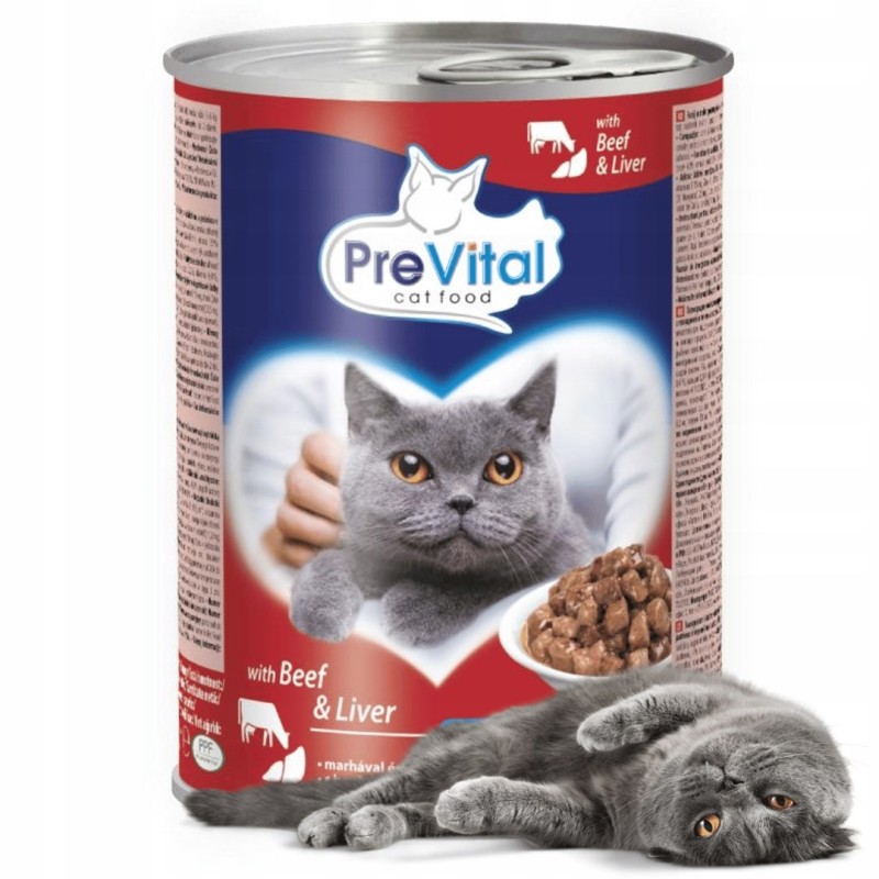 PREVITAL Beef with liver in gravy - wet cat food - 2x415g PREVITAL Beef with liver in gravy - wet cat food - 2x415g
