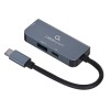Gembird A-CM-COMBO3-02 USB Type-C 3-in-1 multi-port adapter (USB port + HDMI + PD), silver Gembird A-CM-COMBO3-02 USB Type-C 3-in-1 multi-port adapter (USB port + HDMI + PD), silver