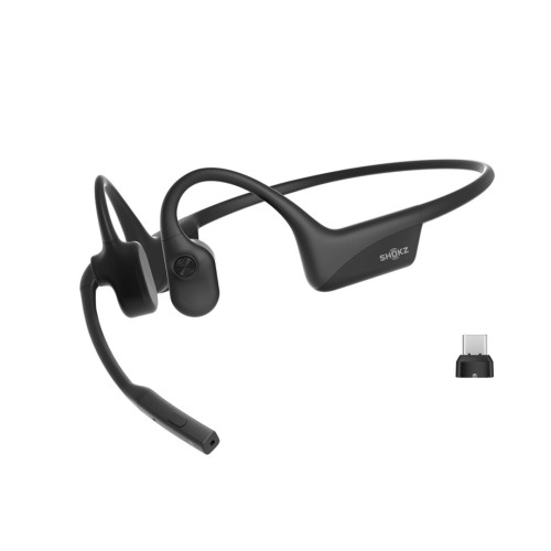 SHOKZ OpenComm2 UC 2025 Upgrade Wireless Bluetooth Bone Conduction Videoconferencing Headset with USB-C Charging Port and USB-C adapter | 16 Hr Talk Time, 29m Wireless Range, 1 Hr Charge Time | Includes Noise Cancelling Boom Mic and Dongle, Black SHOKZ OpenComm2 UC 2025 Upgrade Wireless Bluetooth Bone Conduction Videoconferencing Headset with USB-C Charging Port and USB-C adapter | 16 Hr Talk Time, 29m Wireless Range, 1 Hr Charge Time | Includes Noise Cancelling Boom Mic and Dongle, Black