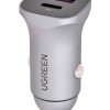 Ugreen USB Type-C / USB 24W Power Delivery Quick Charge car charger, grey (30780)