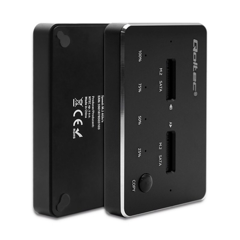 Qoltec 50310 Drive docking station 2x SSD M.2 SATA | NGFF | USB Type C Qoltec 50310 Drive docking station 2x SSD M.2 SATA | NGFF | USB Type C