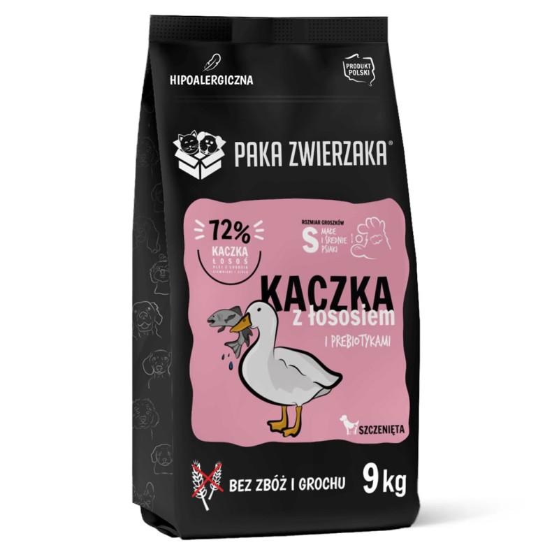 PAKA ZWIERZAKA Puppy Duck with salmon S - dry dog food - 9kg PAKA ZWIERZAKA Puppy Duck with salmon S - dry dog food - 9kg