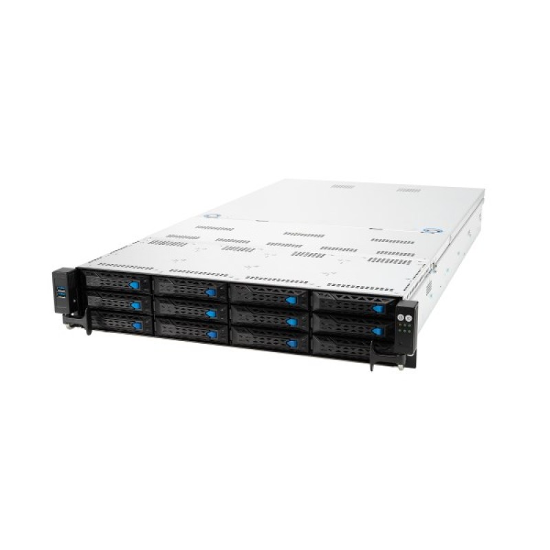 Platforma Asus Rack (2U) RS720A-E12-RS24U AMD Epyc 9004 (24x NVMe, 2xM.2, 3xGPU, 2x10Gbe, IPMI,  1+1 2600W)