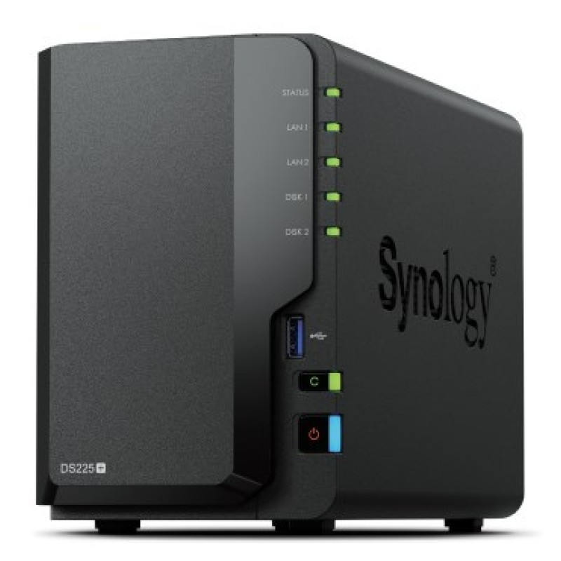 Synology DS225+ 2 Bay NAS Desktop Intel® Celeron® J4125 2 GB DDR4 Synology DSM Black