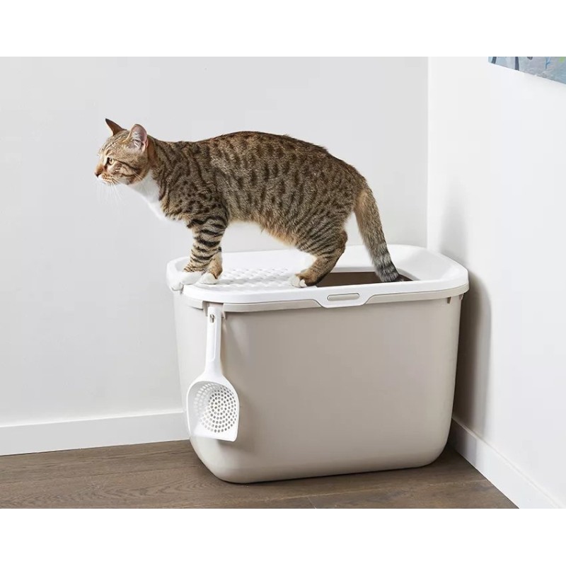 SAVIC HOP Coffee Brown with White Lid – Cat Litter Tray – 58.5x39x39.5 cm – 1 pc. SAVIC HOP Coffee Brown with White Lid – Cat Litter Tray – 58.5x39x39.5 cm – 1 pc.