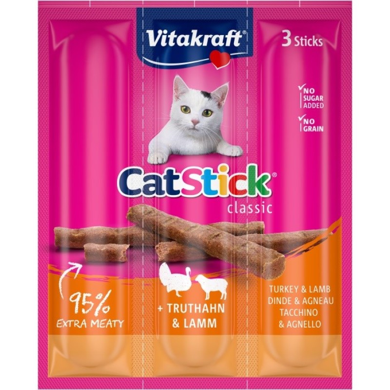 VITAKRAFT Cat Stick Turkey and lamb - cat treats - 18 g