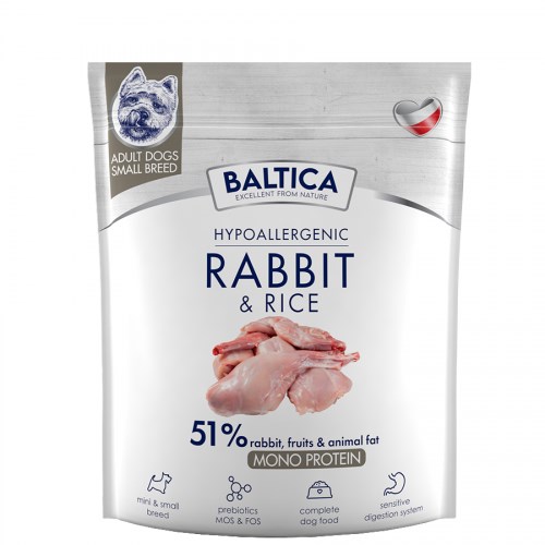 BALTICA Nutraceutic Hypoallergenic S Rabbit with rice - dry dog food - 1kg BALTICA Nutraceutic Hypoallergenic S Rabbit with rice - dry dog food - 1kg