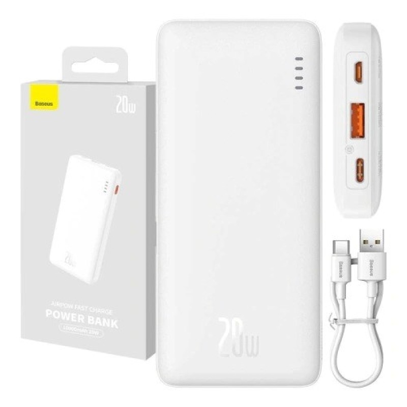 Baseus Airpow Lithium polymer power bank 10000 mAh 20 W White Baseus Airpow Lithium polymer power bank 10000 mAh 20 W White