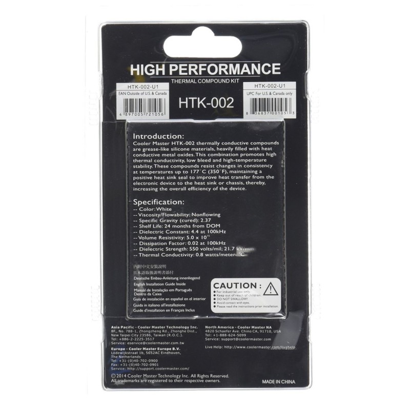 Cooler Master HTK-002 heat sink compound Thermal paste Cooler Master HTK-002 heat sink compound Thermal paste