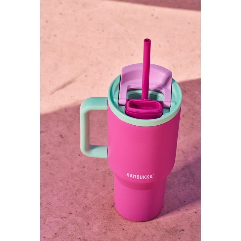 Thermal mug with telescopic straw Kambukka Rio Tumbler 950ml Bubblegum Mint Thermal mug with telescopic straw Kambukka Rio Tumbler 950ml Bubblegum Mint