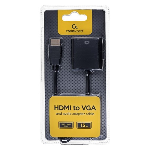 Gembird A-HDMI-VGA-03 video cable adapter 0.15 m HDMI Type A (Standard) VGA (D-Sub) Black Gembird A-HDMI-VGA-03 video cable adapter 0.15 m HDMI Type A (Standard) VGA (D-Sub) Black