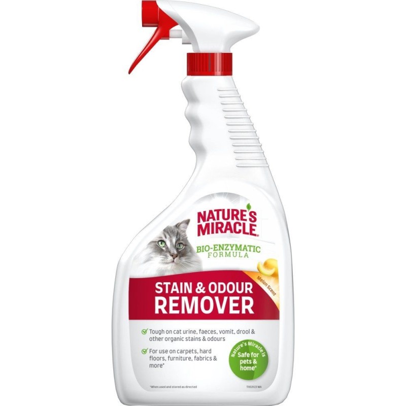 NATURE'S MIRACLE Stain&Odour Remover Melon Cat - Spray for cleaning and removing dirt  - 946 ml