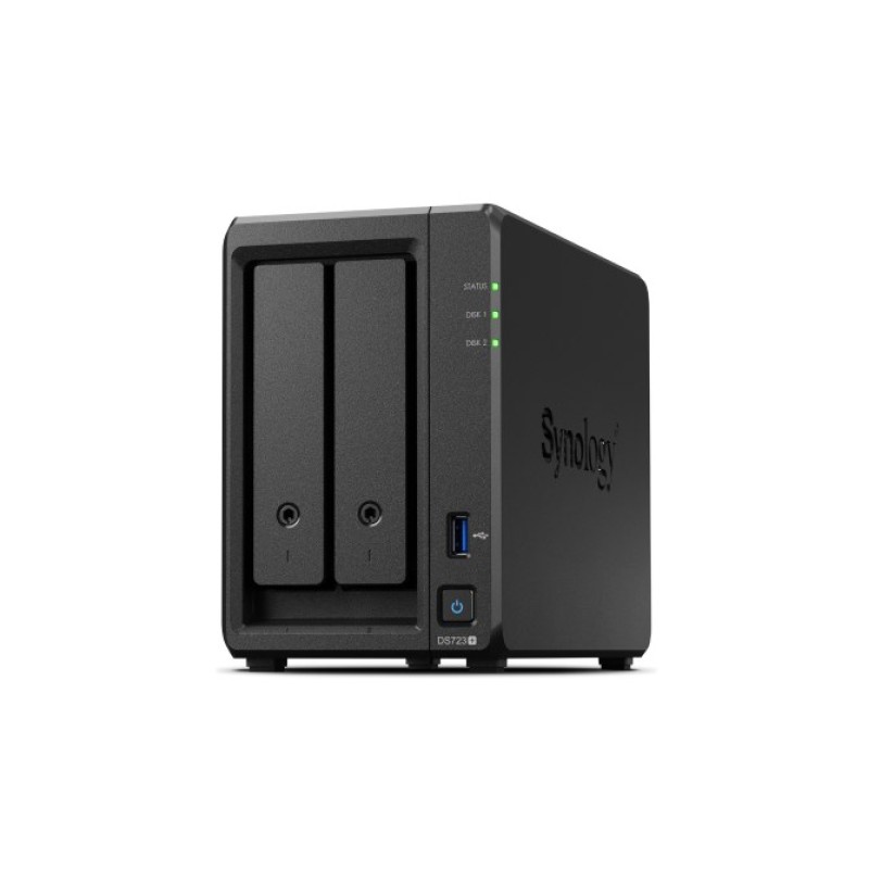 Synology DiskStation DS723+ NAS/storage server Tower Ryzen Embedded R1600 2 GB DDR4 DiskStation Manager Black