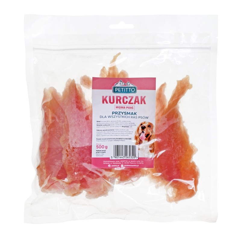 PETITTO Soft chicken breasts - dog treat - 500 g PETITTO Soft chicken breasts - dog treat - 500 g