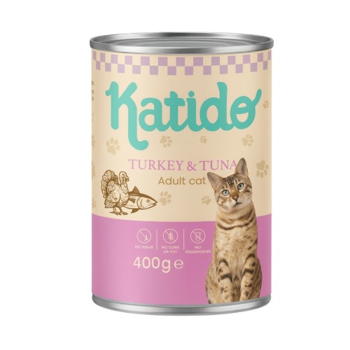 KATIDO Turkey with tuna - wet cat food - 400g KATIDO Turkey with tuna - wet cat food - 400g