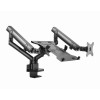 Gembird MA-DA3-02 Desk mounted adjustable monitor arm with notebook tray (full-motion), 17”-32”, up to 8 kg