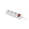 LANBERG POWER STRIP 3M WHITE, 3X 230V PL, WITH SWITCH LANBERG POWER STRIP 3M WHITE, 3X 230V PL, WITH SWITCH