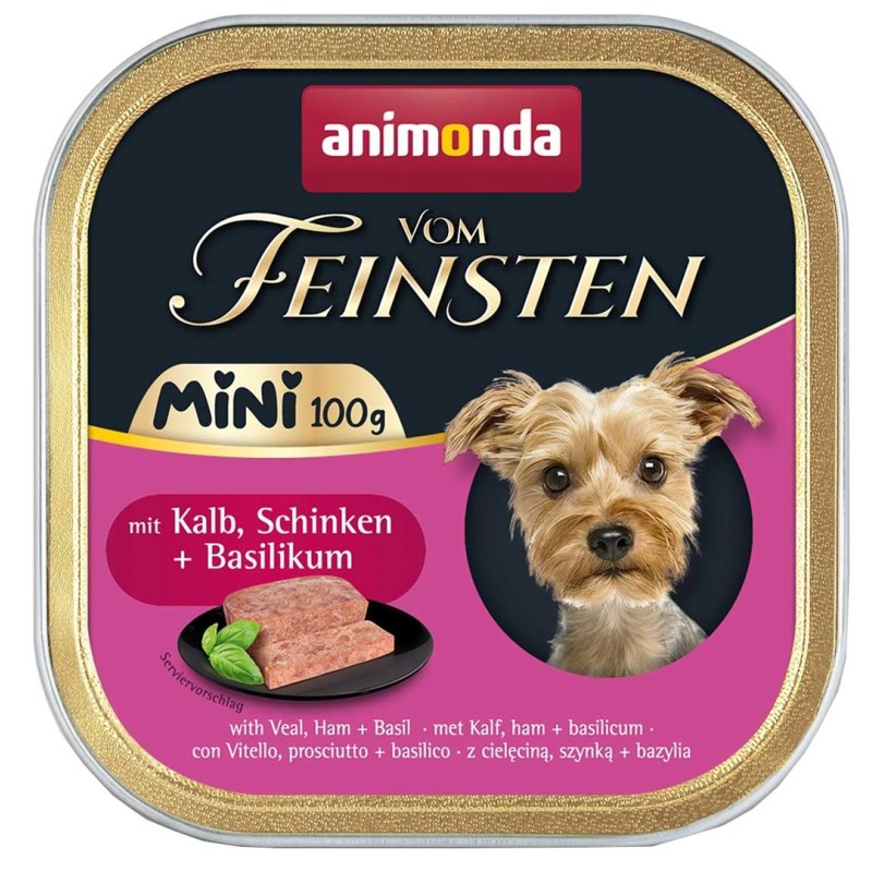 ANIMONDA Vom Feinsten Adult Mini Veal, ham and basil - wet dog food - 100g