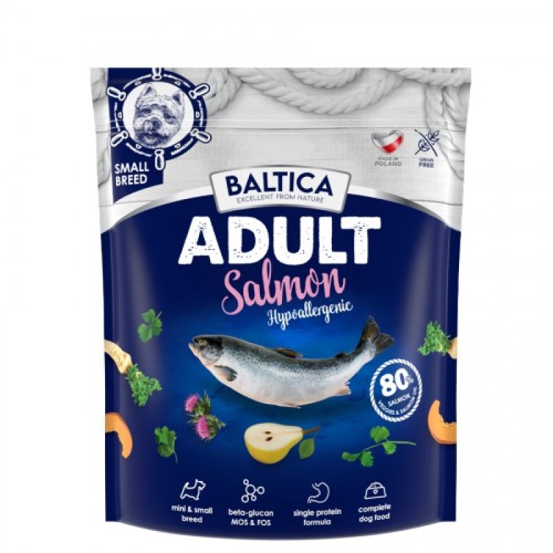 BALTICA Excellent Hypoallergenic Adult Small breeds Salmon - dry dog food - 1kg BALTICA Excellent Hypoallergenic Adult Small breeds Salmon - dry dog food - 1kg