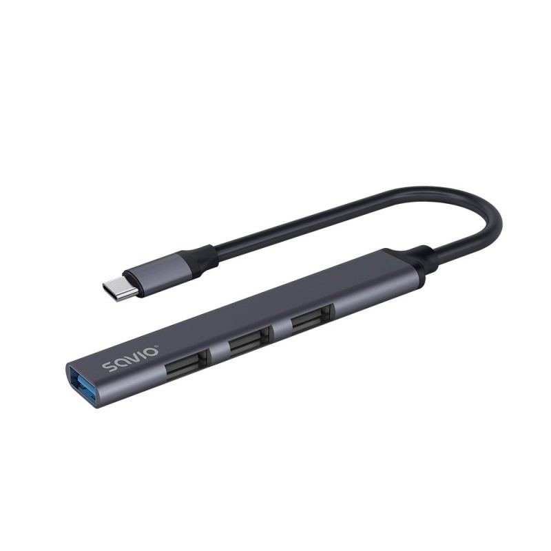 SAVIO AK-71 USB-C hub - 3 x USB-A 2.0, 1 x USB-A 3.0, 4-in-1, 5 Gbps SAVIO AK-71 USB-C hub - 3 x USB-A 2.0, 1 x USB-A 3.0, 4-in-1, 5 Gbps