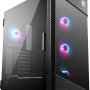 MSI MPG VELOX 100R Mid Tower Gaming Computer Case 'Black, 4x 120mm ARGB Fans, 1-6 ARGB Hub, ARGB light strip, USB Type-C, Tempered Glass, Center, E-ATX, ATX, mATX, mini-ITX'
