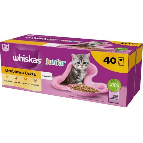 WHISKAS Junior Poultry in jelly - wet cat food - 40 x 85g WHISKAS Junior Poultry in jelly - wet cat food - 40 x 85g